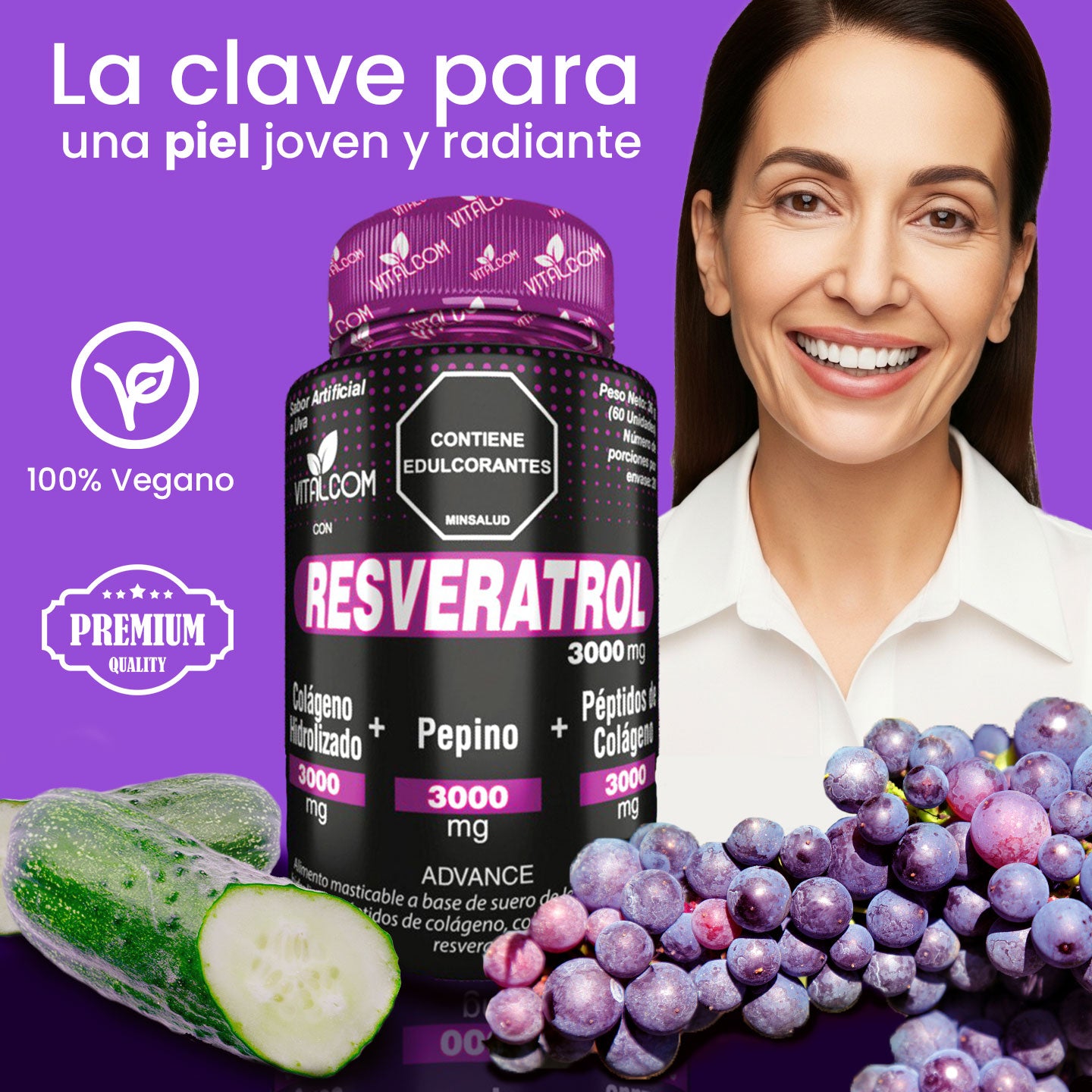 RESVERATROL + EXTRACTO DE PEPINO - VITALCOM