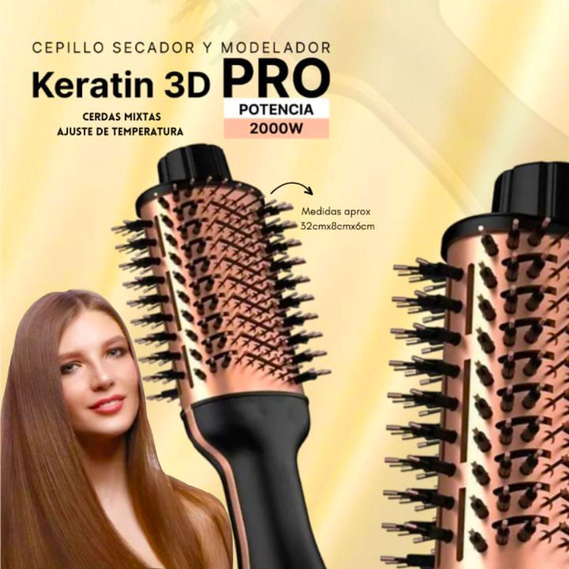 CEPILLO SECADOR de Keratina - KERATIN PRO 3D