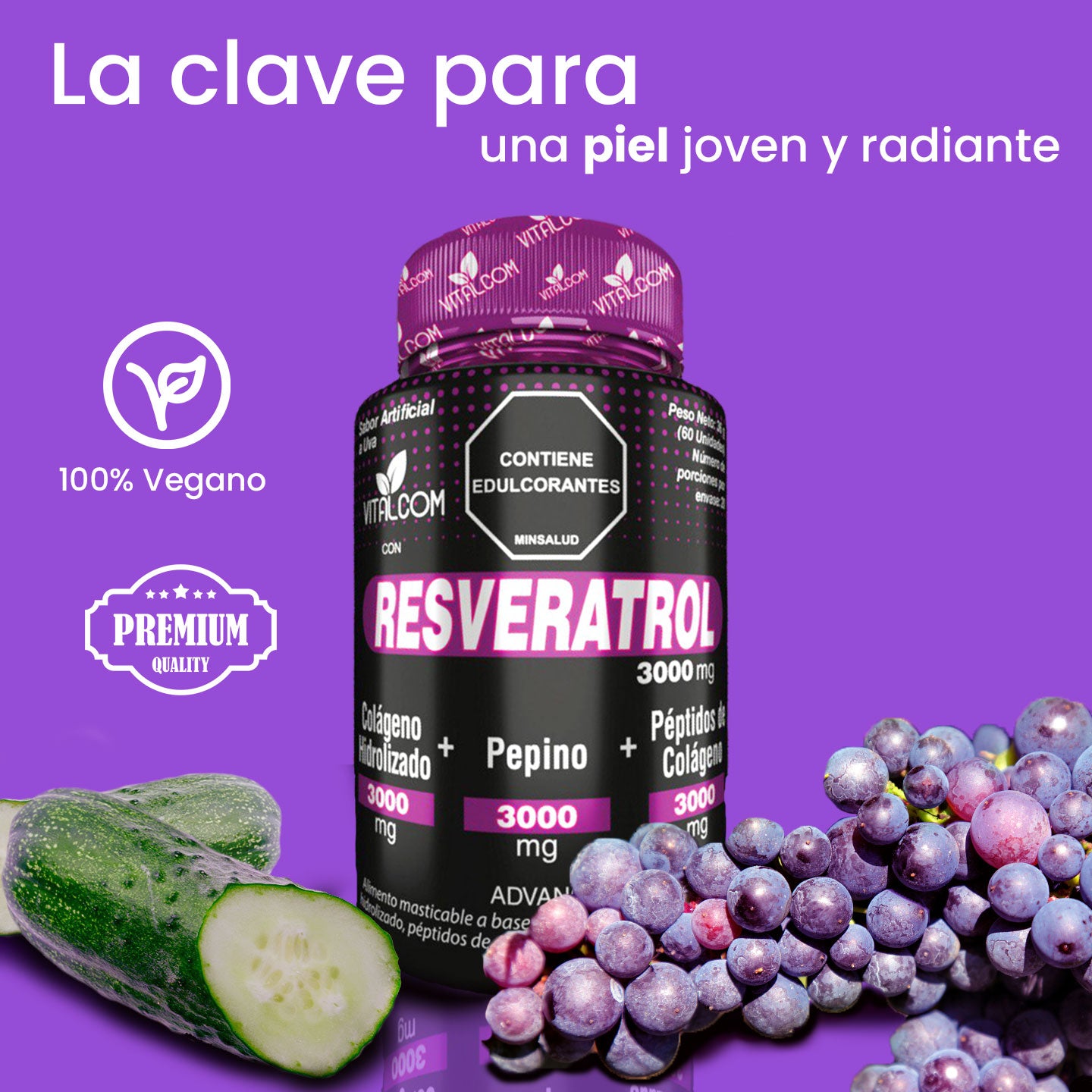 RESVERATROL + EXTRACTO DE PEPINO - VITALCOM