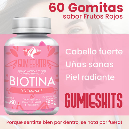GOMITAS DE BIOTINA Y VITAMINA E - GUMIESKITS®