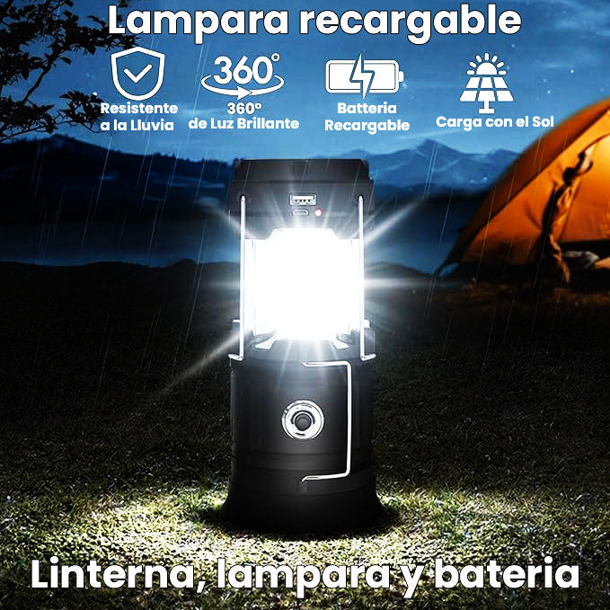 LAMPARA SOLAR RECARGABLE LIGHTNING MAX - 3 EN 1