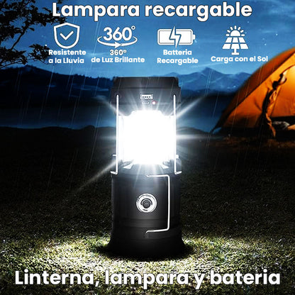 LAMPARA SOLAR RECARGABLE LIGHTNING MAX - 3 EN 1