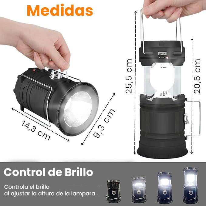 LAMPARA SOLAR RECARGABLE LIGHTNING MAX - 3 EN 1