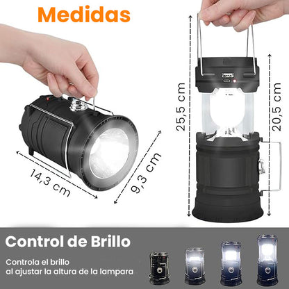 LAMPARA SOLAR RECARGABLE LIGHTNING MAX - 3 EN 1