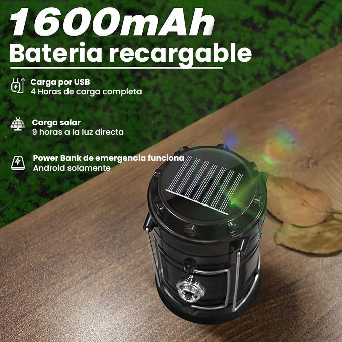 LAMPARA SOLAR RECARGABLE LIGHTNING MAX - 3 EN 1