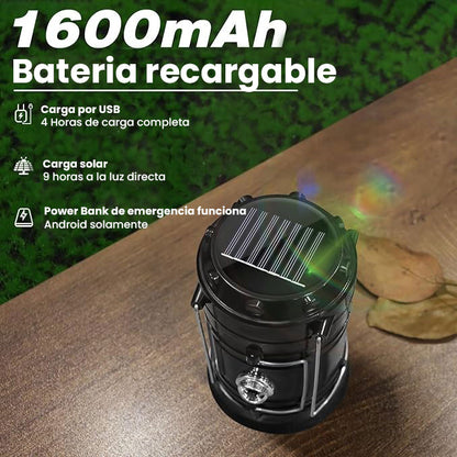 LAMPARA SOLAR RECARGABLE LIGHTNING MAX - 3 EN 1