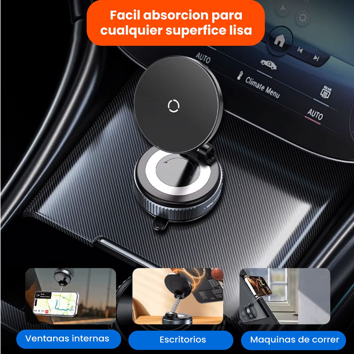 SOPORTE MAGNETICO AL VACIO PARA CELULAR - HOLDER PRO®